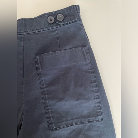 COS Wide Leg Ankle Length Navy Cotton Pants - Picture 5 of 9